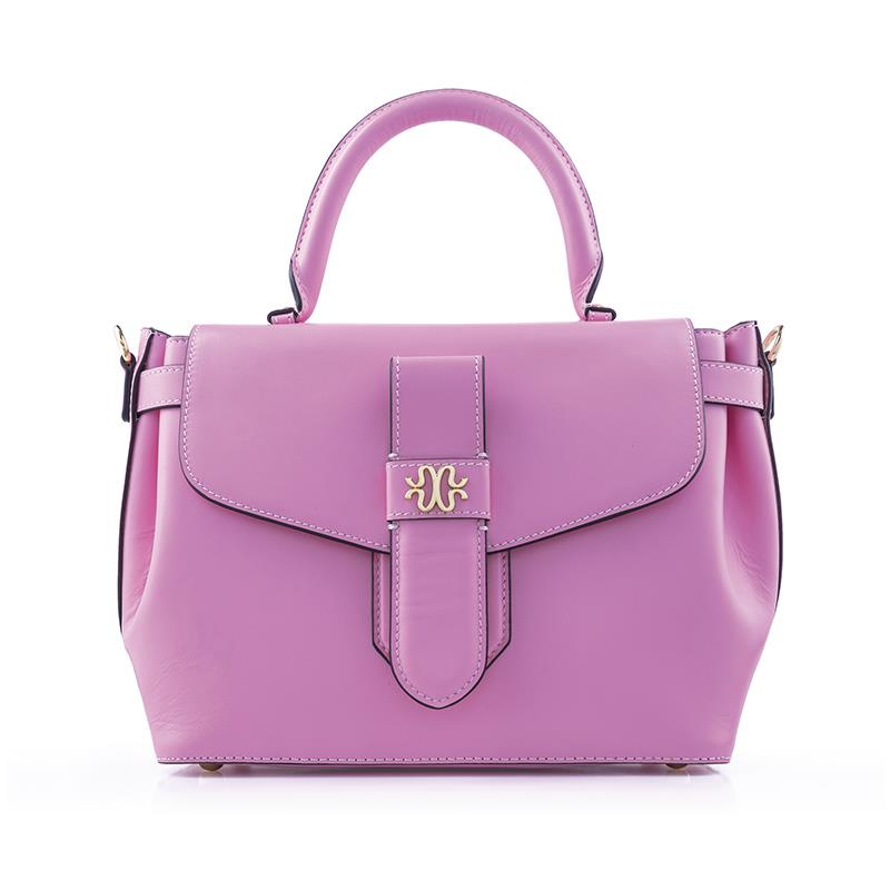Italian Rosa Leather Handbag plus FREE Necklace